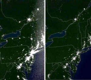 satellite view of the blackout