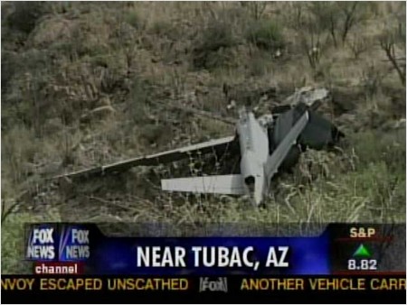 Fox News screenshot of crashed U.S. Border Patrol Predator UAV