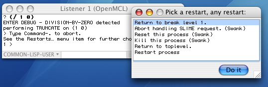 mcl swank client showing restart dialog