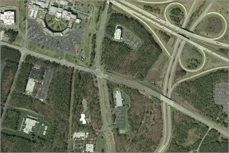 random aerial view of research triangle park, probably about 2 miles from my hotel