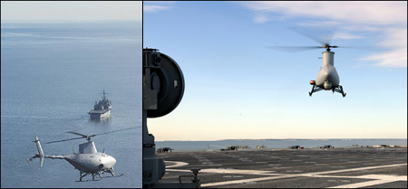 RQ-8A Fire Scout UAV lands on a ship