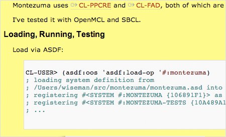 inline lisp in trac